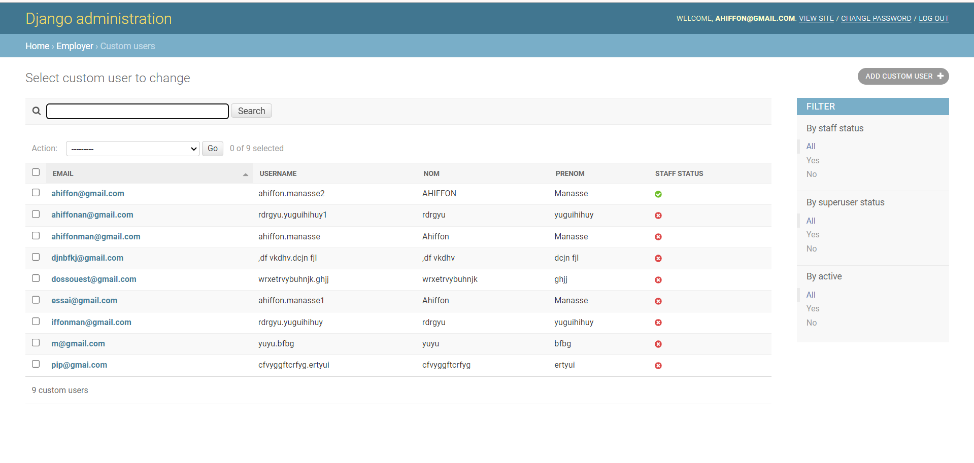 Actuellement en cours sur l'app Frickpay